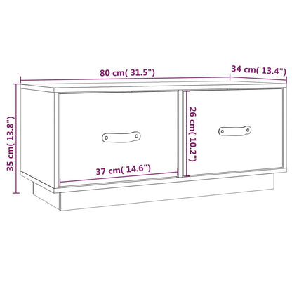 Tv-Meubel 80X34X35 Cm Massief Grenenhout Grijs