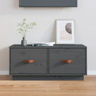 TV cabinet 80x34x35 cm solid pine wood grey