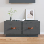 TV cabinet 80x34x35 cm solid pine wood grey