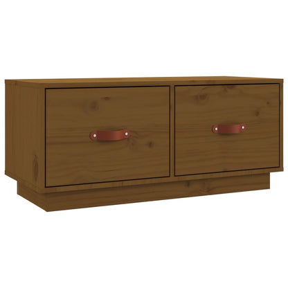 Tv-Meubel 80X34X35 Cm Massief Grenenhout Honingbruin