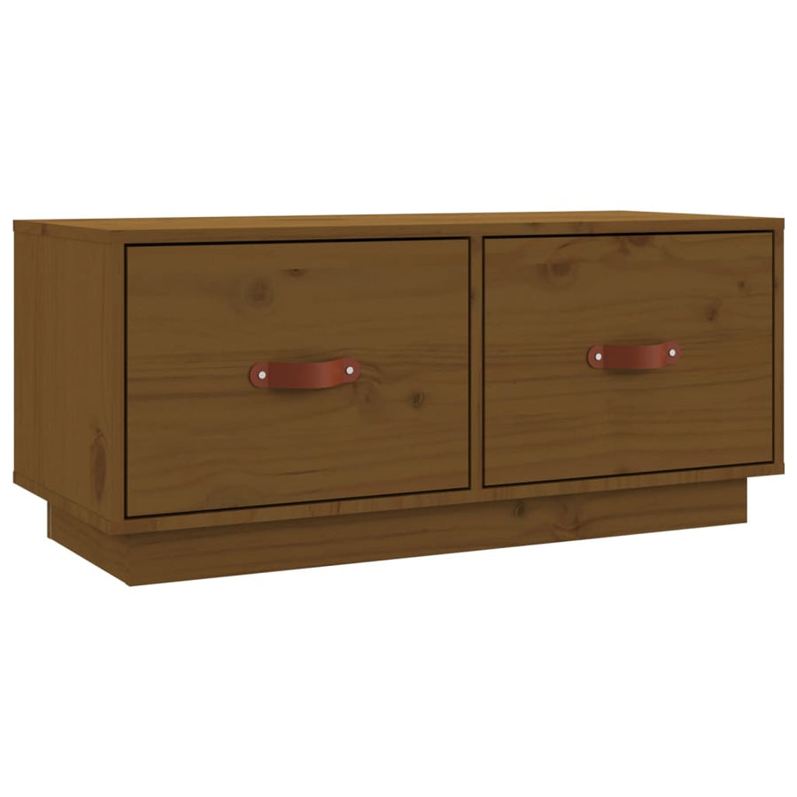 Tv-Meubel 80X34X35 Cm Massief Grenenhout Honingbruin
