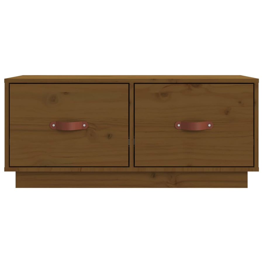 Tv-Meubel 80X34X35 Cm Massief Grenenhout Honingbruin