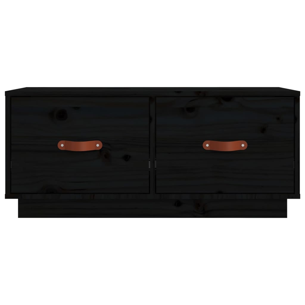 Tv-Meubel 80X34X35 Cm Massief Grenenhout Zwart