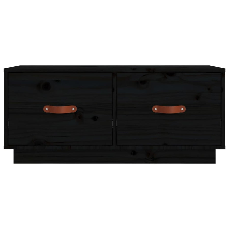 Tv-Meubel 80X34X35 Cm Massief Grenenhout Zwart