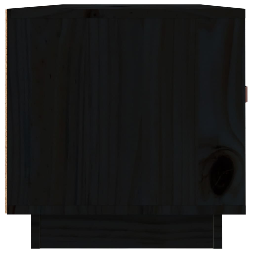 Tv-Meubel 80X34X35 Cm Massief Grenenhout Zwart