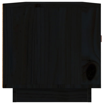 Tv-Meubel 80X34X35 Cm Massief Grenenhout Zwart