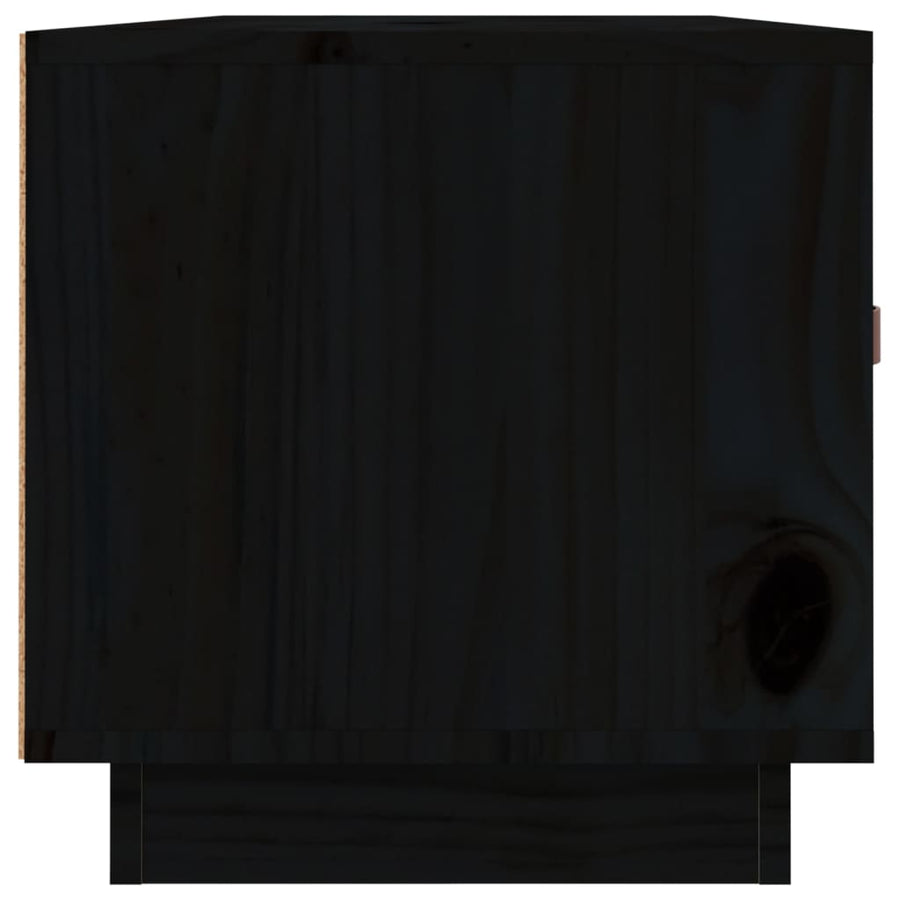 Tv-Meubel 80X34X35 Cm Massief Grenenhout Zwart