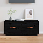 TV Cabinet 80x34x35 cm Solid Pine Black