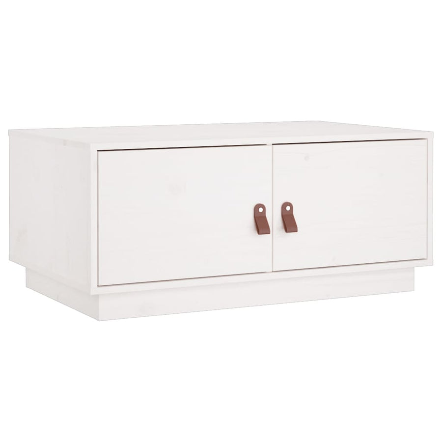 Salontafel 80X50X35 Cm Massief Grenenhout Wit