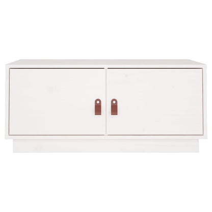 Salontafel 80X50X35 Cm Massief Grenenhout Wit