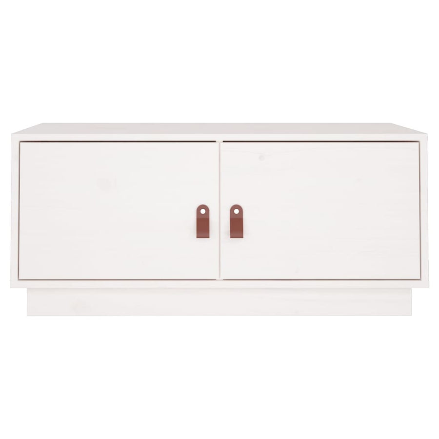 Salontafel 80X50X35 Cm Massief Grenenhout Wit