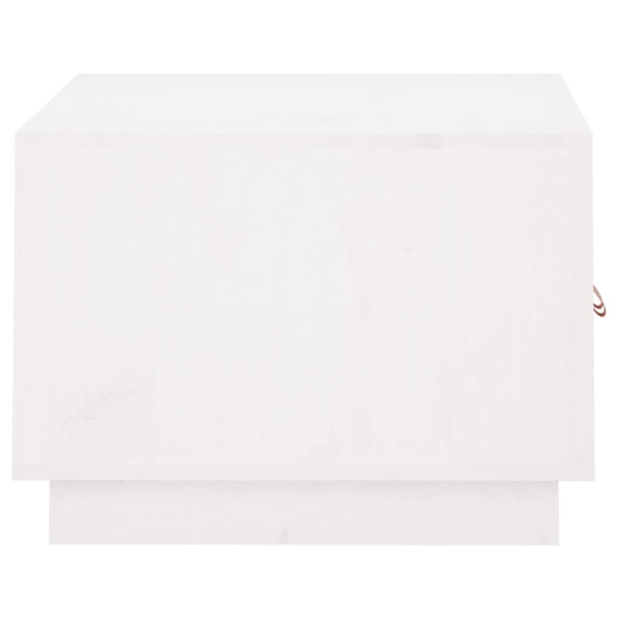 Salontafel 80X50X35 Cm Massief Grenenhout Wit
