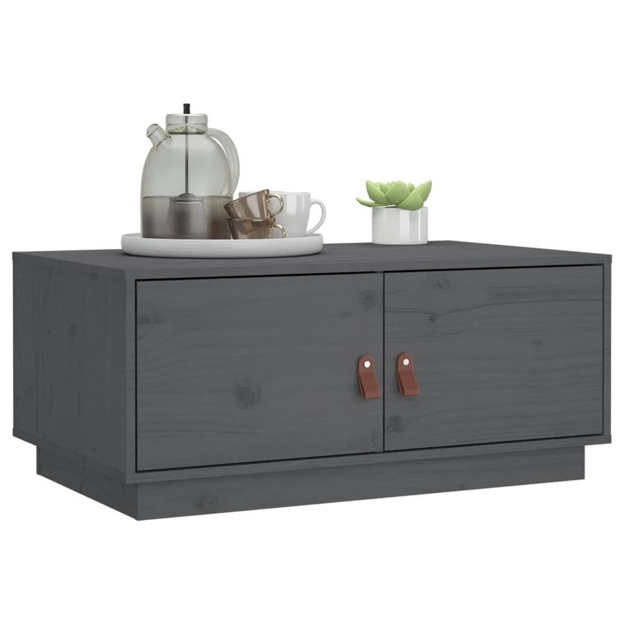 Salontafel 80X50X35 Cm Massief Grenenhout Grijs