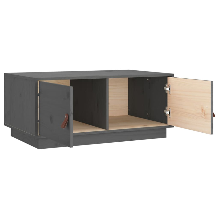 Salontafel 80X50X35 Cm Massief Grenenhout Grijs