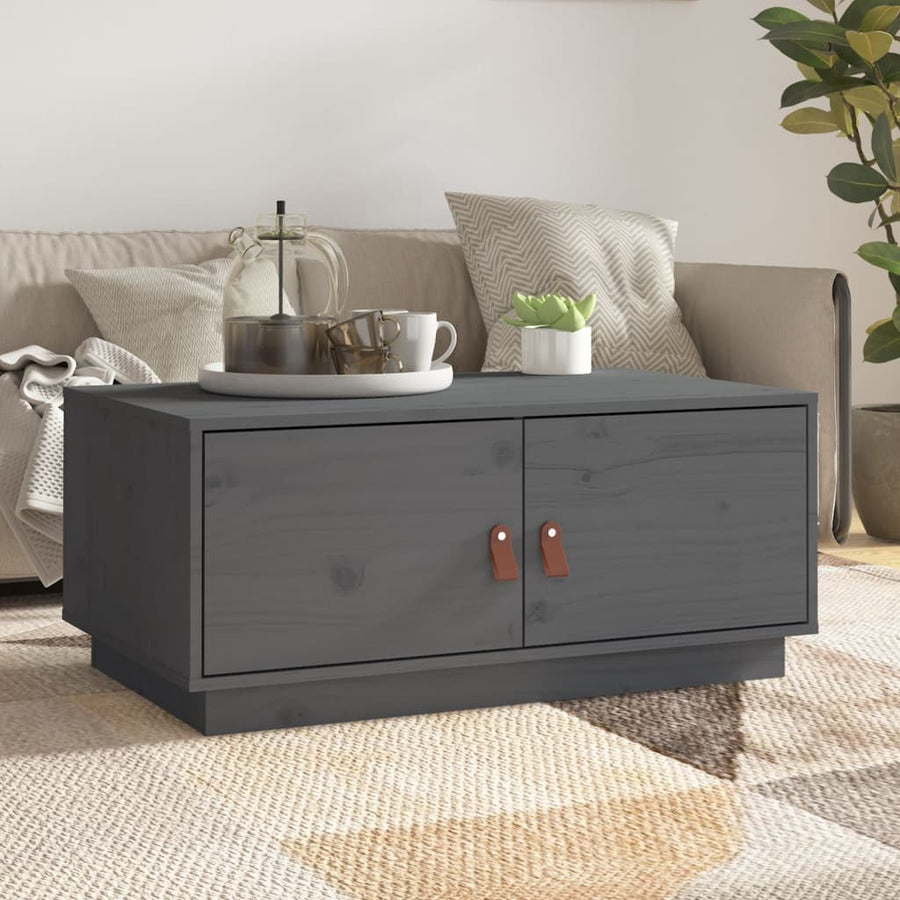 Salontafel 80X50X35 Cm Massief Grenenhout Grijs
