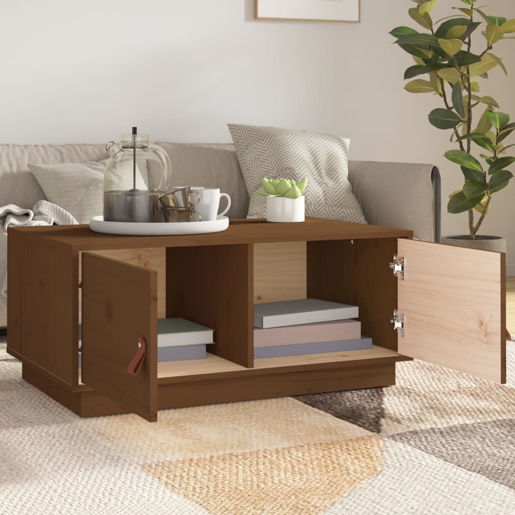 Salontafel 80X50X35 Cm Massief Grenenhout Honingbruin