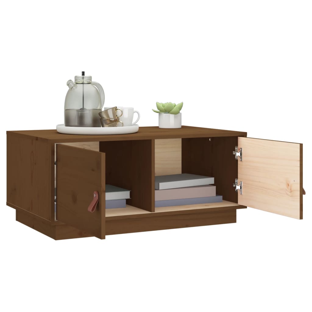 Salontafel 80X50X35 Cm Massief Grenenhout Honingbruin