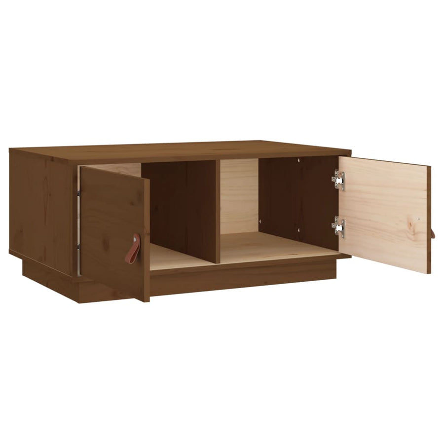 Salontafel 80X50X35 Cm Massief Grenenhout Honingbruin