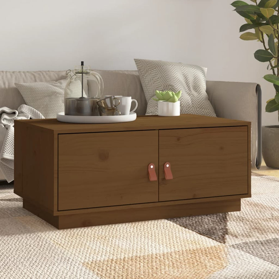 Salontafel 80X50X35 Cm Massief Grenenhout Honingbruin