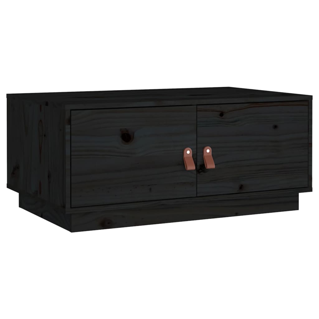Salontafel 80X50X35 Cm Massief Grenenhout Zwart
