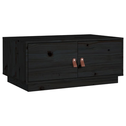 Salontafel 80X50X35 Cm Massief Grenenhout Zwart