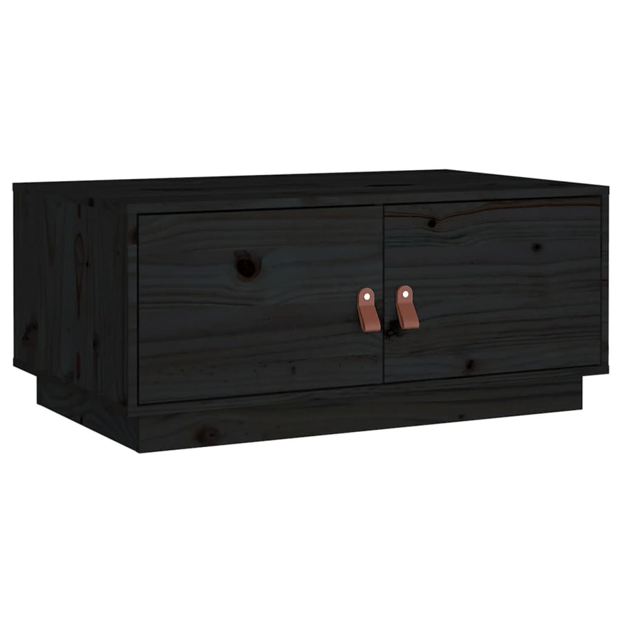 Salontafel 80X50X35 Cm Massief Grenenhout Zwart