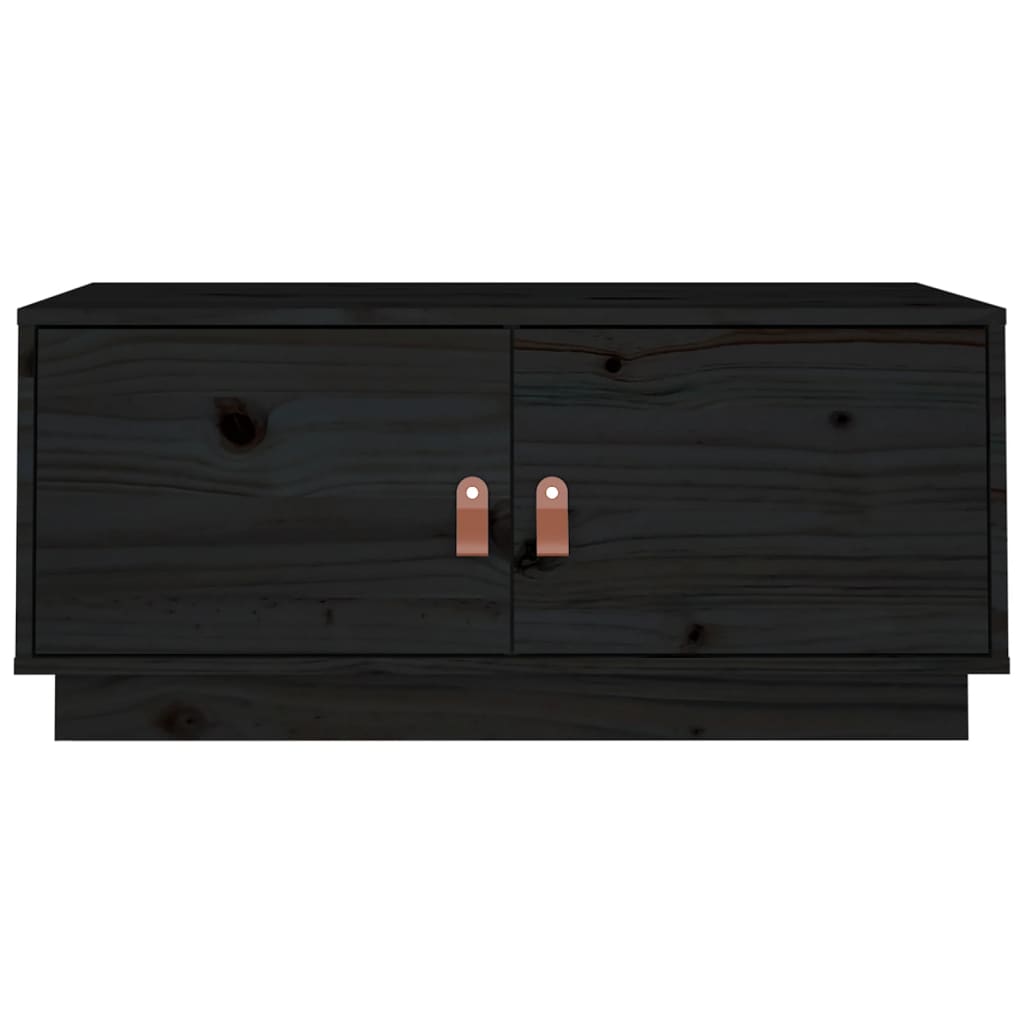 Salontafel 80X50X35 Cm Massief Grenenhout Zwart