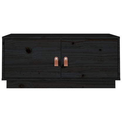 Salontafel 80X50X35 Cm Massief Grenenhout Zwart