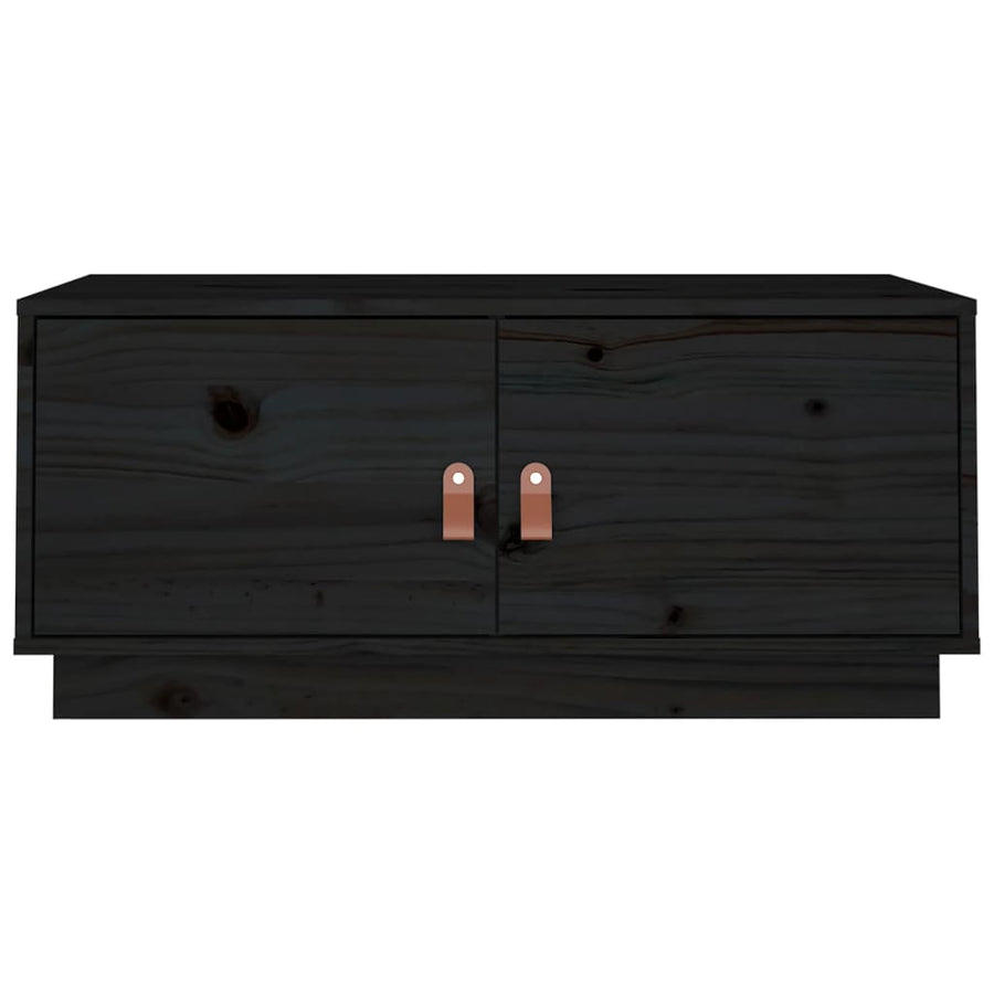 Salontafel 80X50X35 Cm Massief Grenenhout Zwart