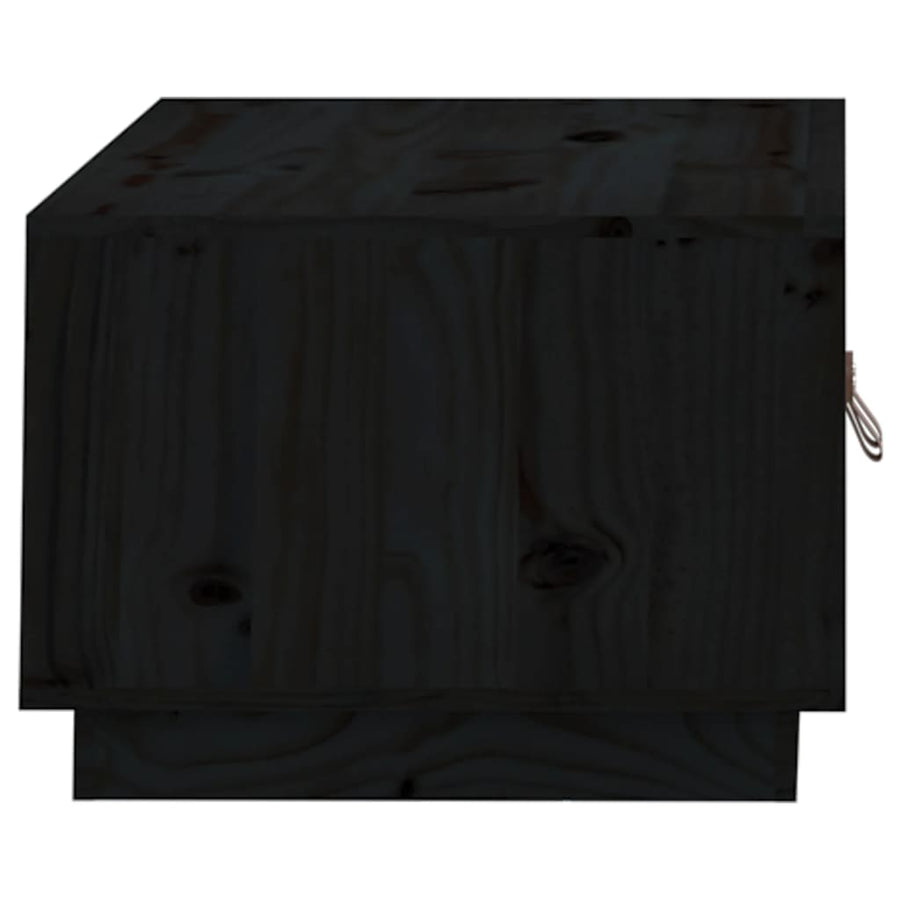 Salontafel 80X50X35 Cm Massief Grenenhout Zwart