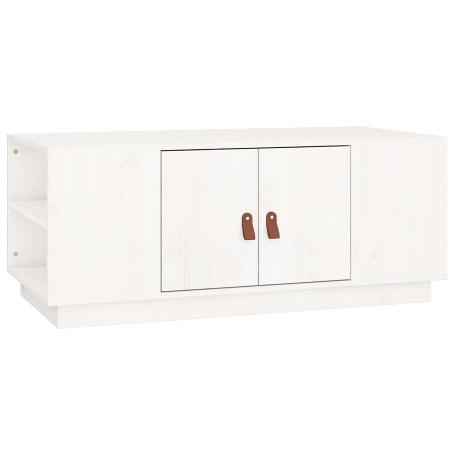 Salontafel 00X50X4 Cm Massief Grenenhout Wit