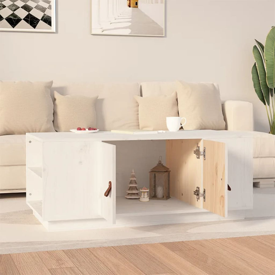 Salontafel 00X50X4 Cm Massief Grenenhout Wit