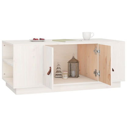 Salontafel 00X50X4 Cm Massief Grenenhout Wit