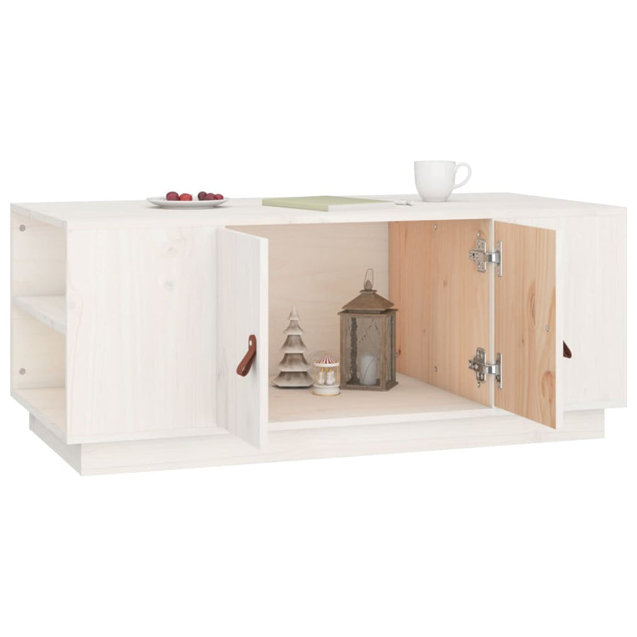 Salontafel 00X50X4 Cm Massief Grenenhout Wit