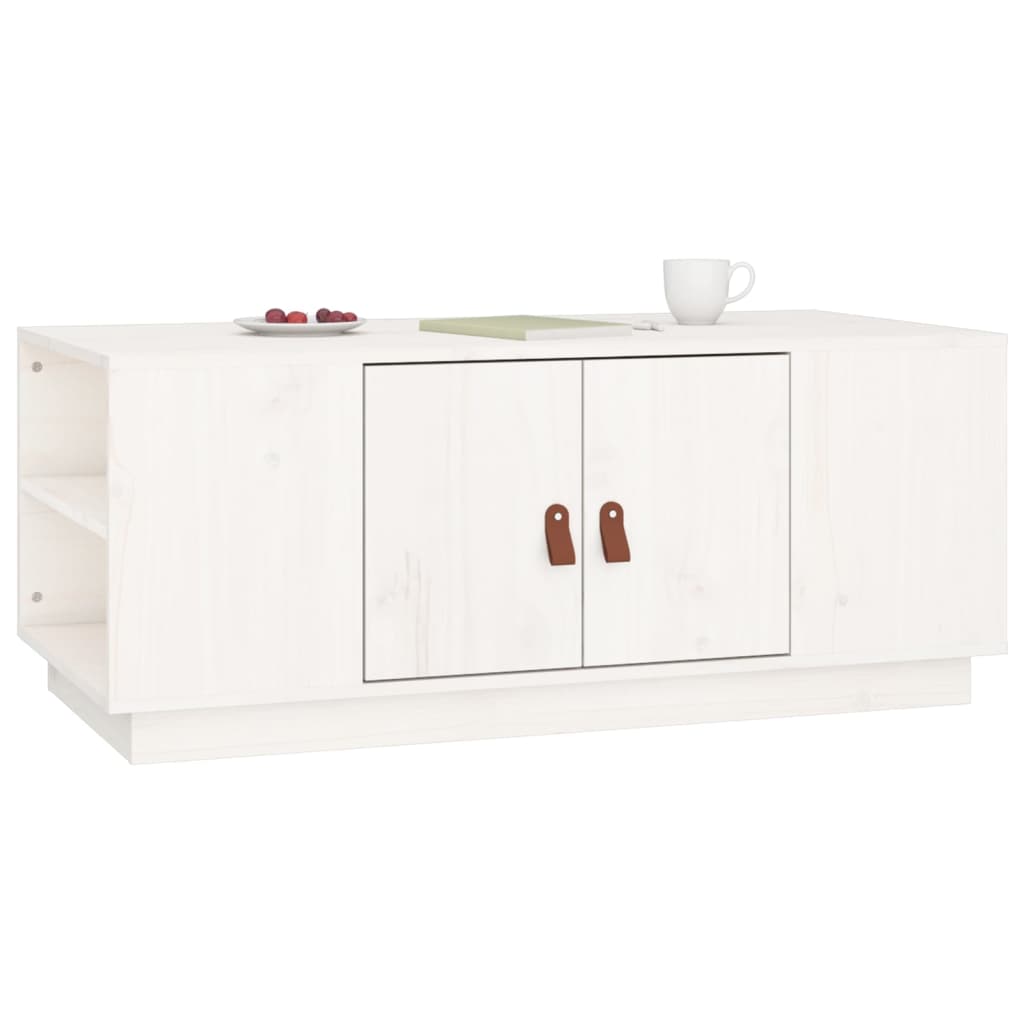 Salontafel 00X50X4 Cm Massief Grenenhout Wit