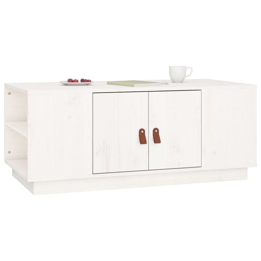 Salontafel 00X50X4 Cm Massief Grenenhout Wit