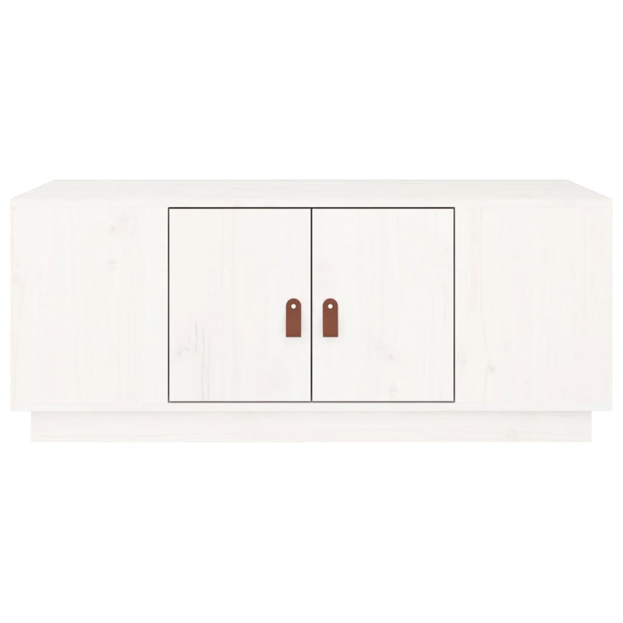 Salontafel 00X50X4 Cm Massief Grenenhout Wit
