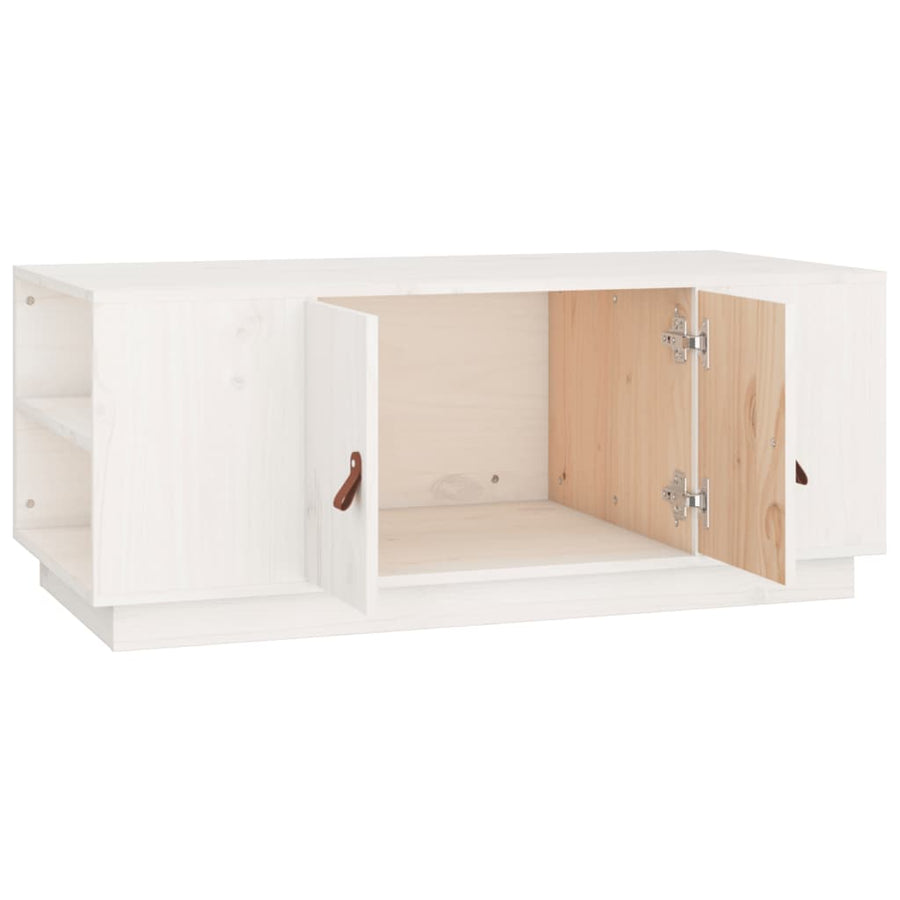 Salontafel 00X50X4 Cm Massief Grenenhout Wit