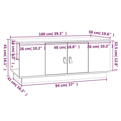Salontafel 00X50X4 Cm Massief Grenenhout Wit
