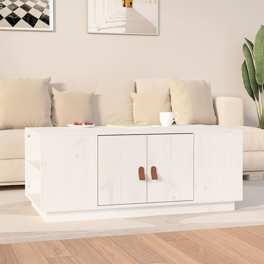 Salontafel 00X50X4 Cm Massief Grenenhout Wit