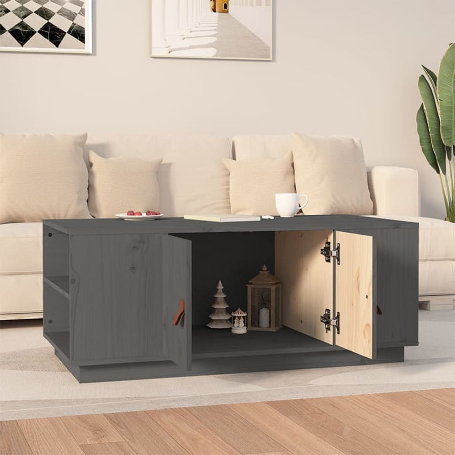 Salontafel 00X50X4 Cm Massief Grenenhout Grijs