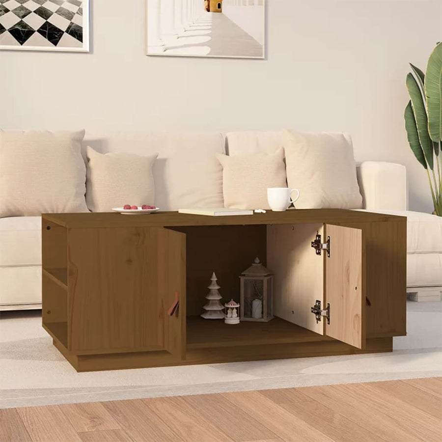Salontafel 100X50X41 Cm Massief Grenenhout Honingbruin