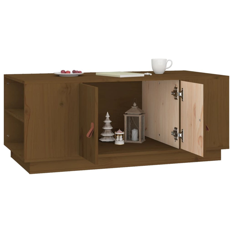 Salontafel 100X50X41 Cm Massief Grenenhout Honingbruin