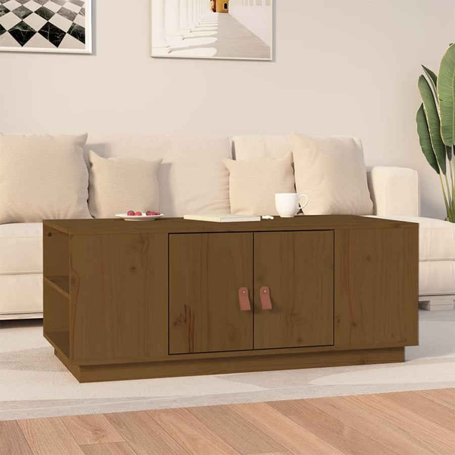 Salontafel 100X50X41 Cm Massief Grenenhout Honingbruin