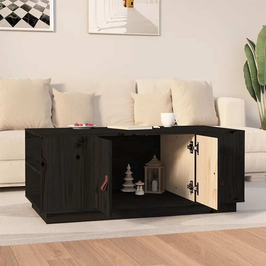 Salontafel 100X50X41 Cm Massief Grenenhout Zwart