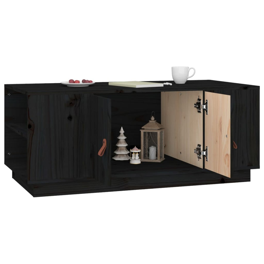 Salontafel 100X50X41 Cm Massief Grenenhout Zwart