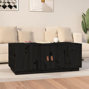 Coffee table 100x50x41 cm solid pine wood black
