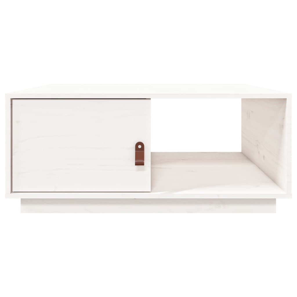 Salontafel 80X50X35,5 Cm Massief Grenenhout Wit