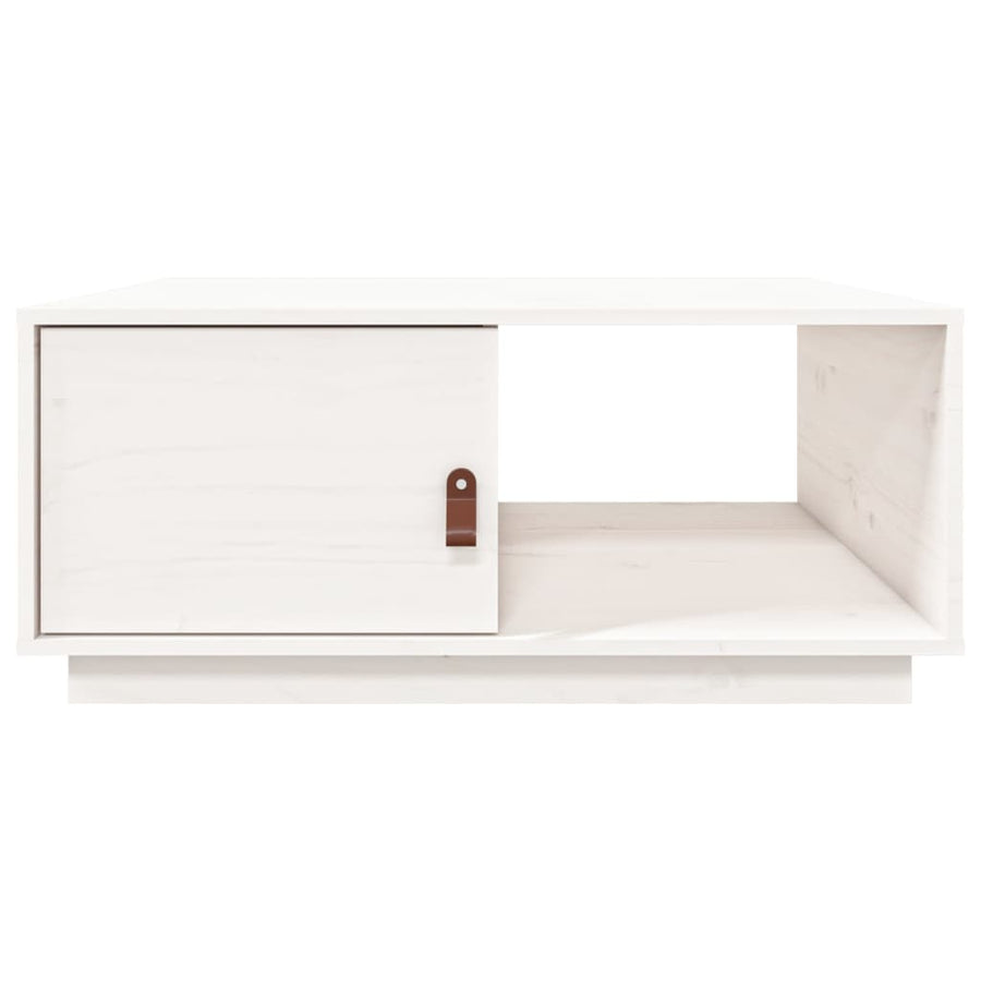 Salontafel 80X50X35,5 Cm Massief Grenenhout Wit
