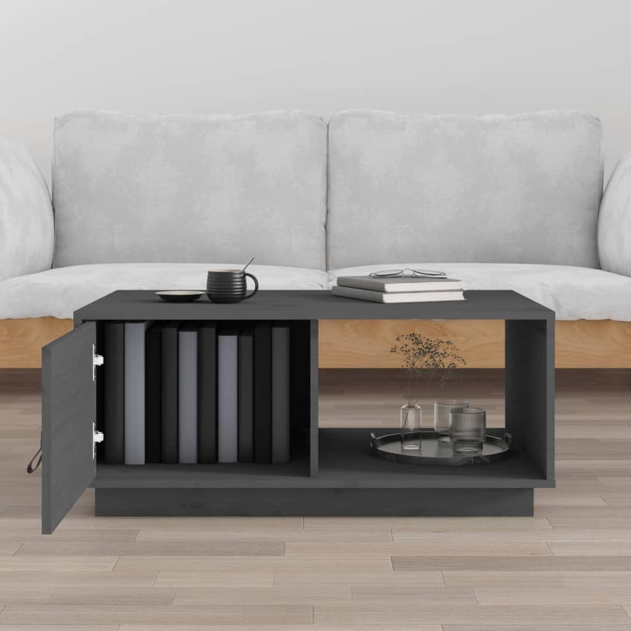 Salontafel 80X50X35,5 Cm Massief Grenenhout Grijs
